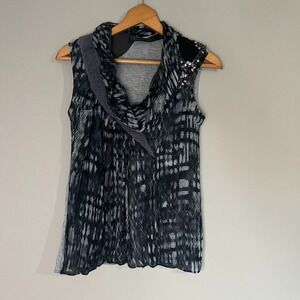 Yigal Azrouel Top Shirt Size‎ 2 Medium Designer 100% Silk Sleeveless Luxury